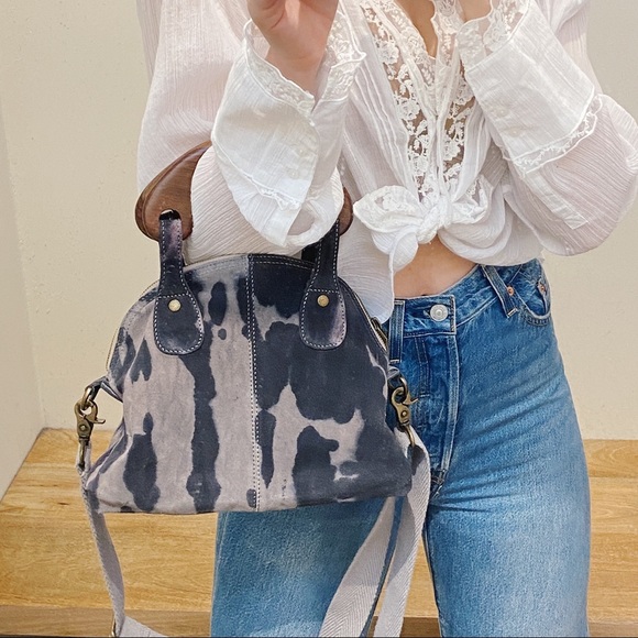 NWT Free People Tie Dye Mini Willow Bag / Blue - Picture 5 of 8